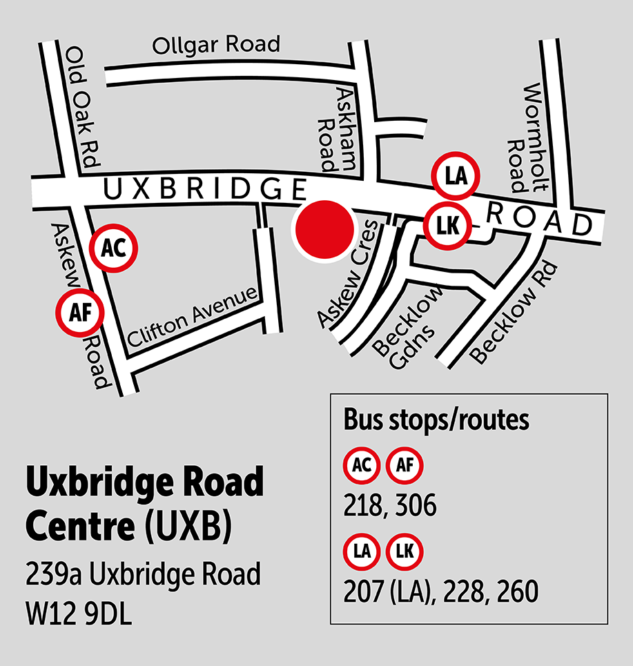 Map of Uxbridge Road venue