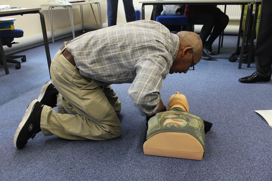 Person practicing first aid