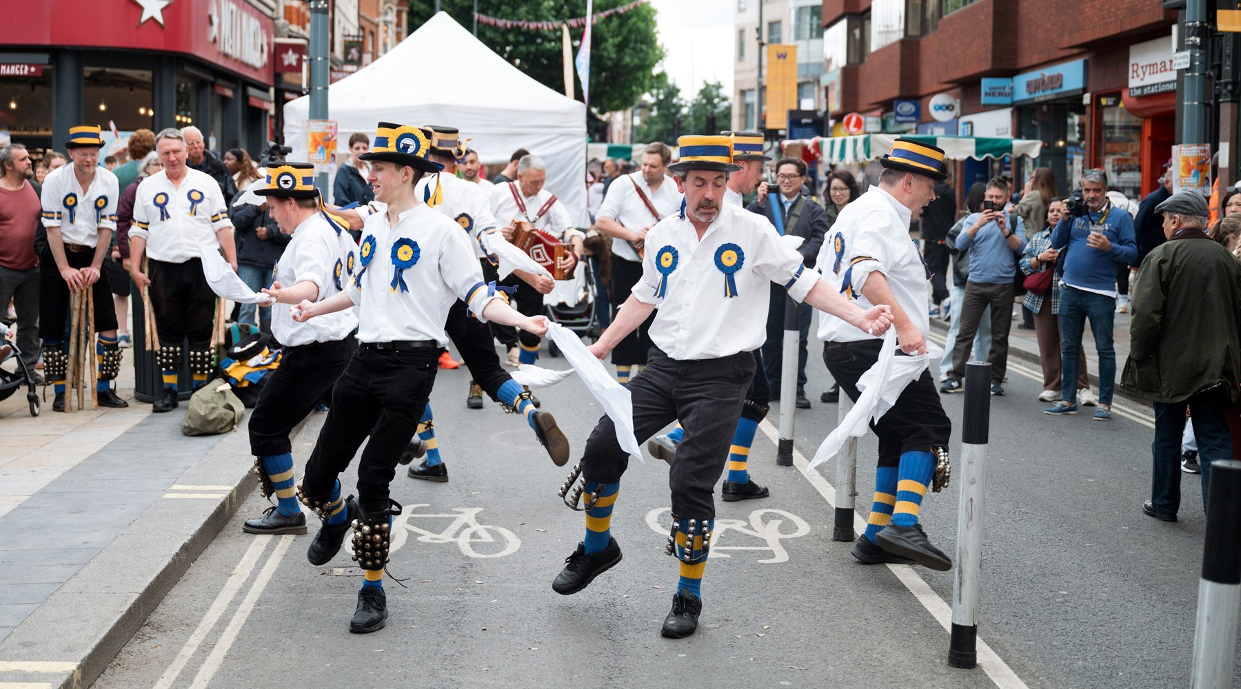 Morris dancers at the Hammersmith Street Fest