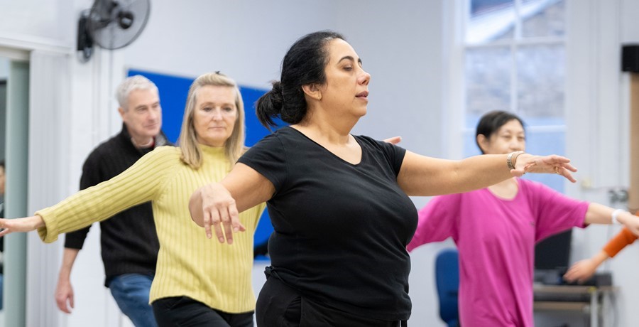 A group doing exercise