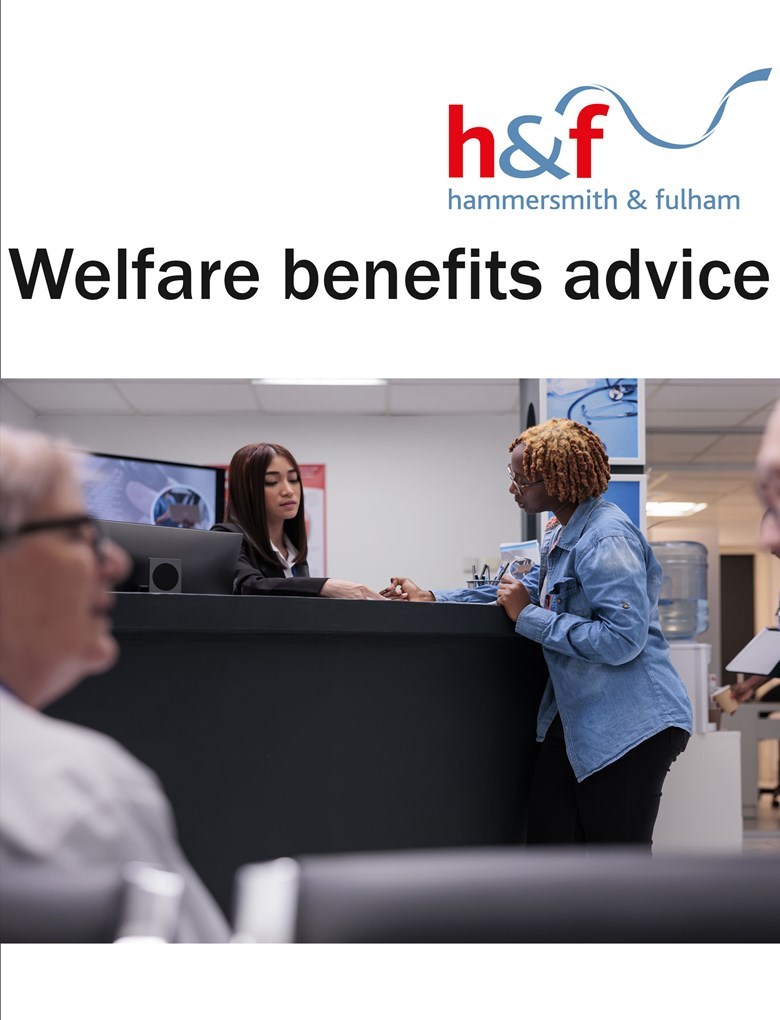 H&F Welfare benefits Advice - Woman talking to receptionist