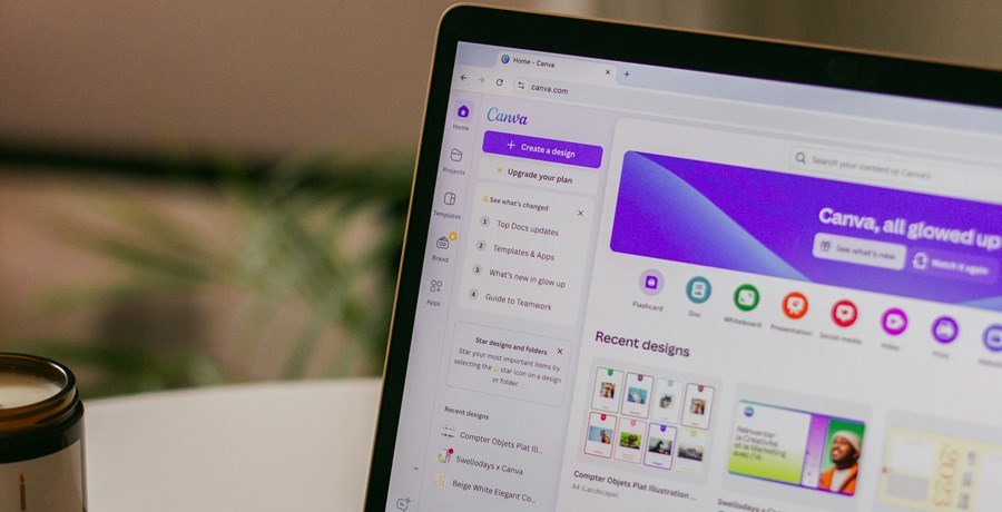 Laptop screen showing the Canva application