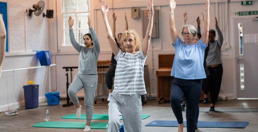 Group of ladies exercising