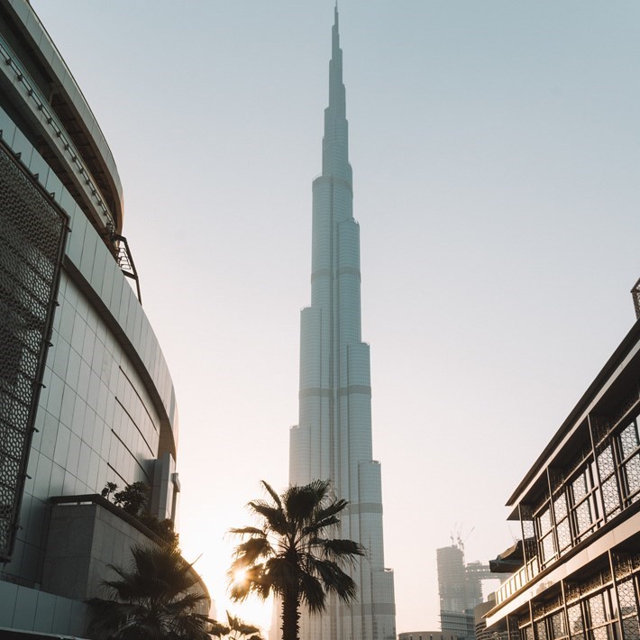 Daytime shot of the Burj Khalifa